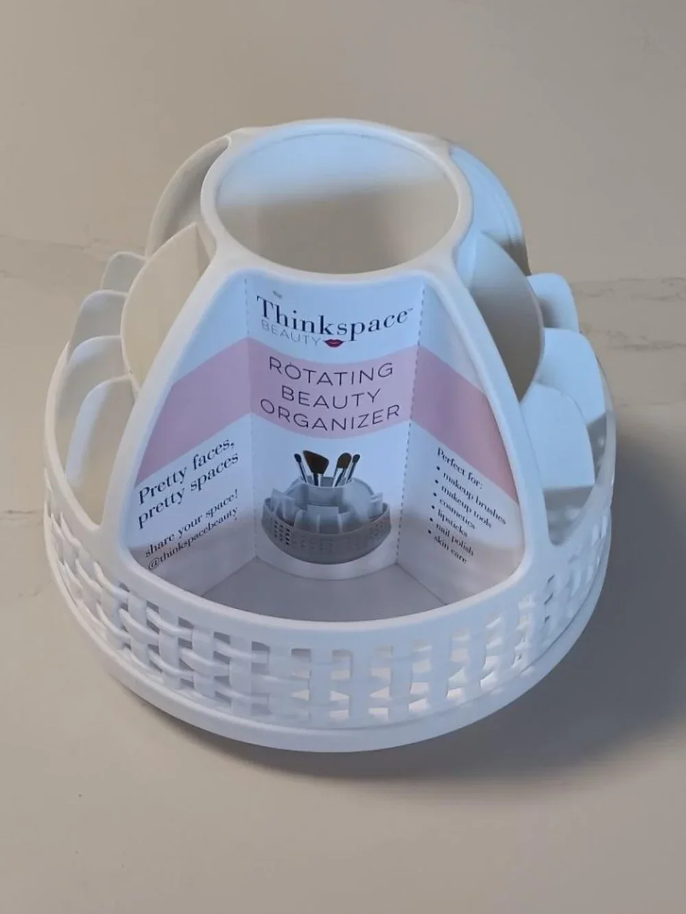 THINKSPACE Rotating Beauty Organizer White NEW